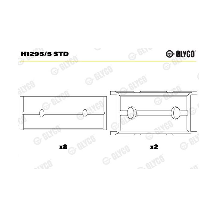 Pagrindiniai guoliai, alkūninis velenas GLYCO H1295/5 STD