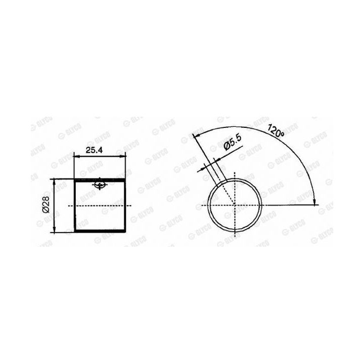 įvorės mažu galu, švaistiklis GLYCO 55-4232 SEMI