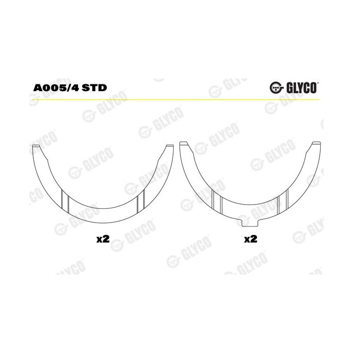 Atraminis tarpiklis, alkūninis velenas GLYCO A005/4 STD