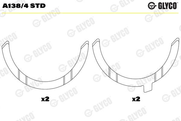 Atraminis tarpiklis, alkūninis velenas GLYCO A138/4 STD