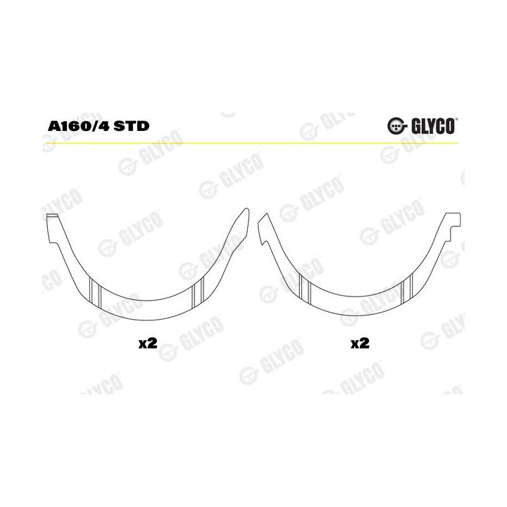 Atraminis tarpiklis, alkūninis velenas GLYCO A160/4 STD