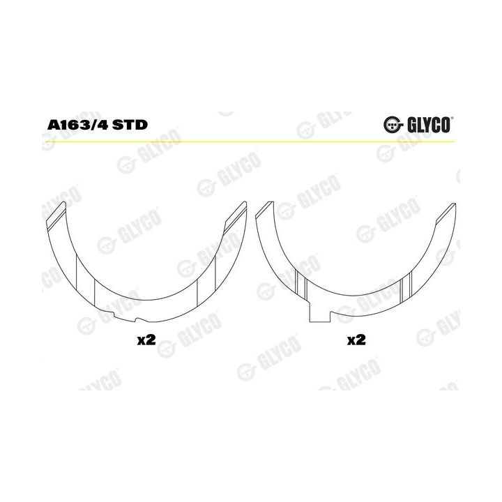 Atraminis tarpiklis, alkūninis velenas GLYCO A163/4 STD