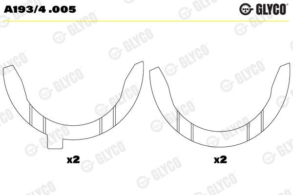 Atraminis tarpiklis, alkūninis velenas GLYCO A193/4 .005