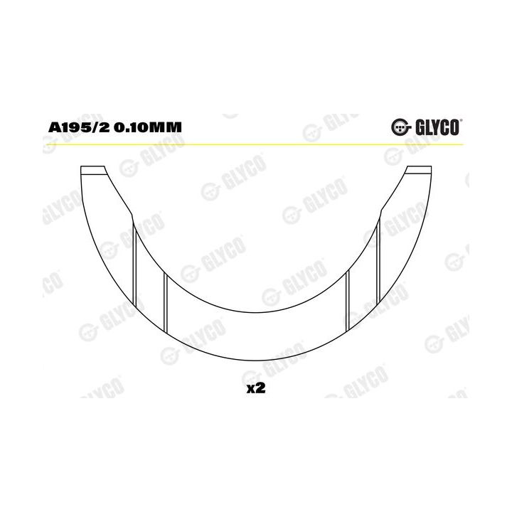 Atraminis tarpiklis, alkūninis velenas GLYCO A195/2 0.10mm