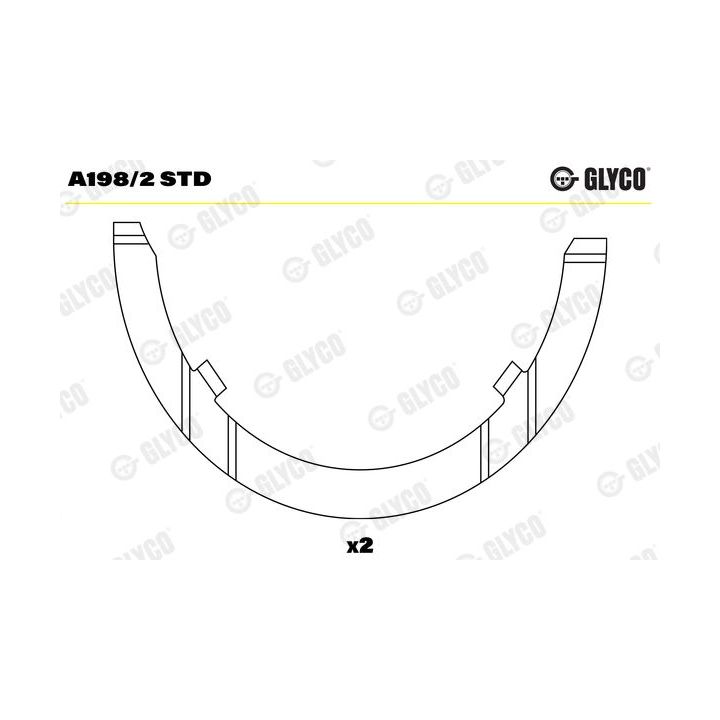 Atraminis tarpiklis, alkūninis velenas GLYCO A198/2 STD