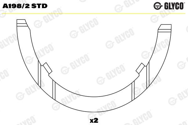 Atraminis tarpiklis, alkūninis velenas GLYCO A198/2 STD