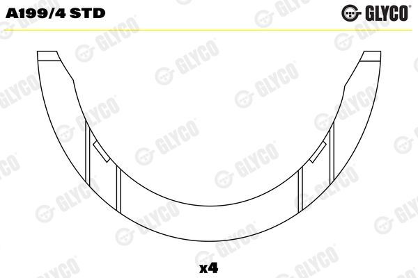 Atraminis tarpiklis, alkūninis velenas GLYCO A199/4 STD