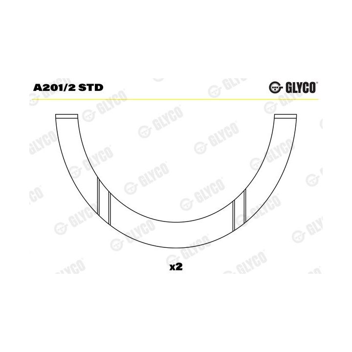 Atraminis tarpiklis, alkūninis velenas GLYCO A201/2 STD