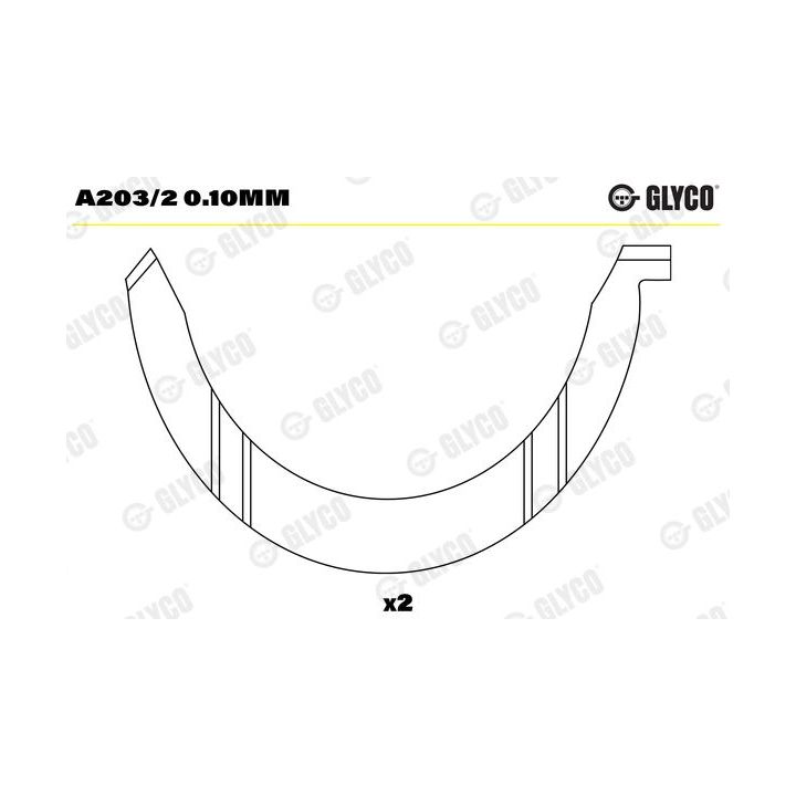 Atraminis tarpiklis, alkūninis velenas GLYCO A203/2 0.10mm