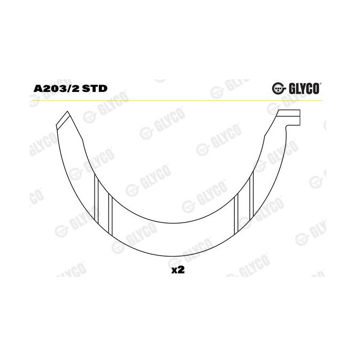 Atraminis tarpiklis, alkūninis velenas GLYCO A203/2 STD