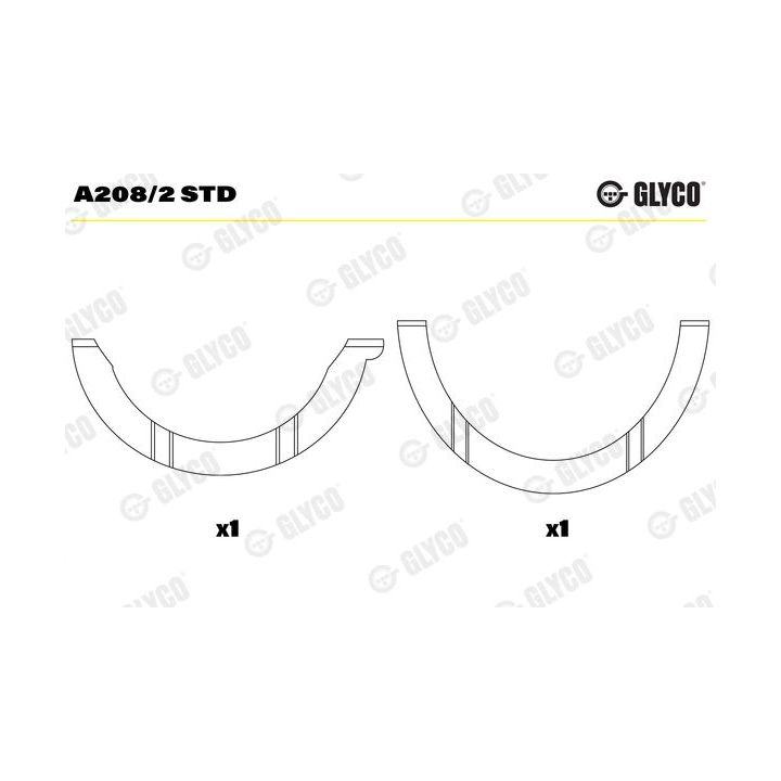 Atraminis tarpiklis, alkūninis velenas GLYCO A208/2 STD