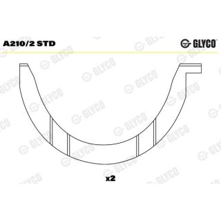 Atraminis tarpiklis, alkūninis velenas GLYCO A210/2 STD