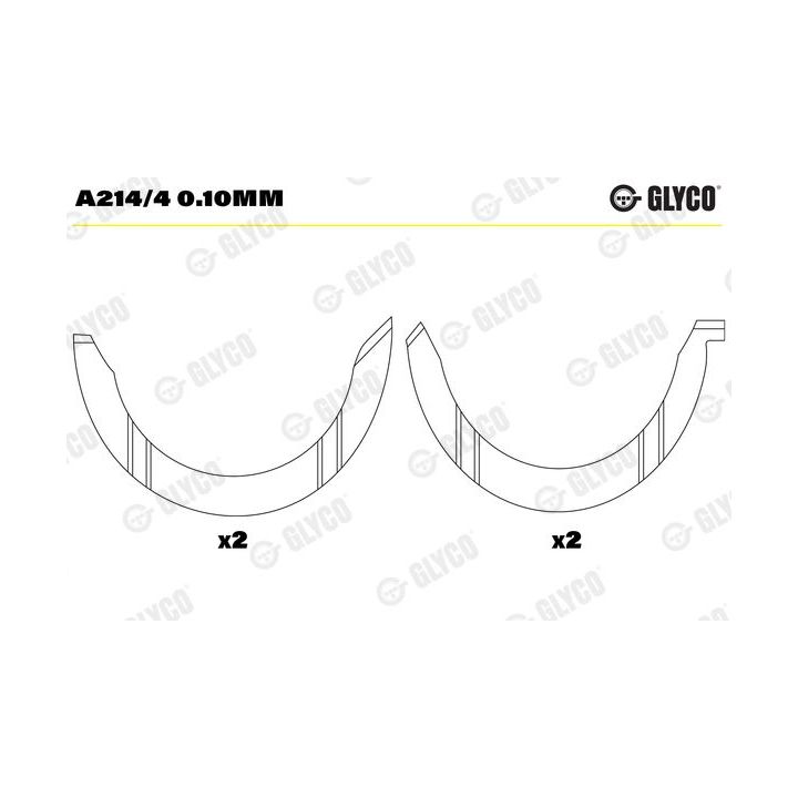 Atraminis tarpiklis, alkūninis velenas GLYCO A214/4 0.10mm