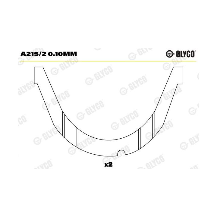 Atraminis tarpiklis, alkūninis velenas GLYCO A215/2 0.10mm
