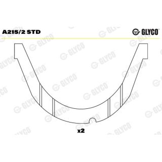 Atraminis tarpiklis, alkūninis velenas GLYCO A215/2 STD