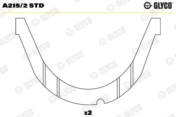 Atraminis tarpiklis, alkūninis velenas GLYCO A215/2 STD