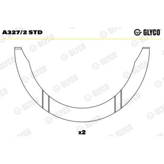Atraminis tarpiklis, alkūninis velenas GLYCO A327/2 STD