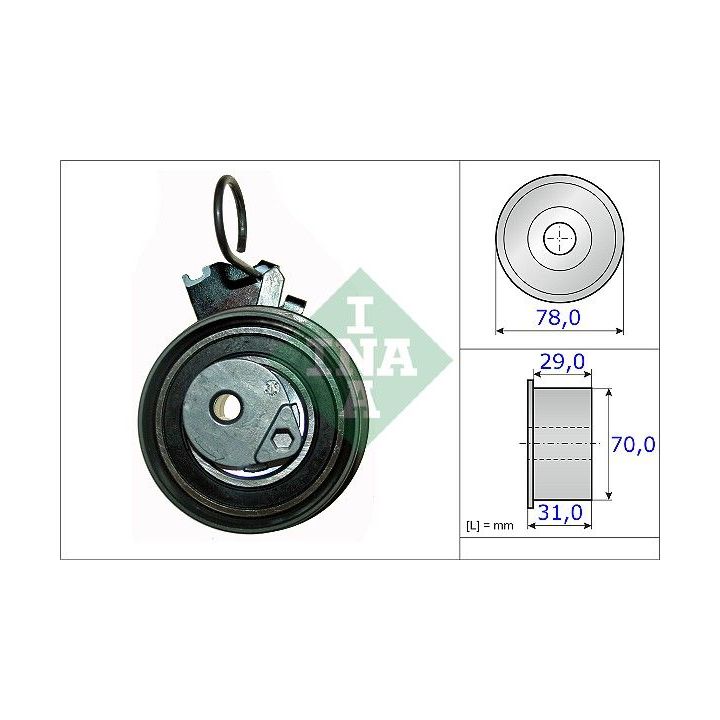 įtempiklio skriemulys, paskirstymo diržas INA 531 0532 10