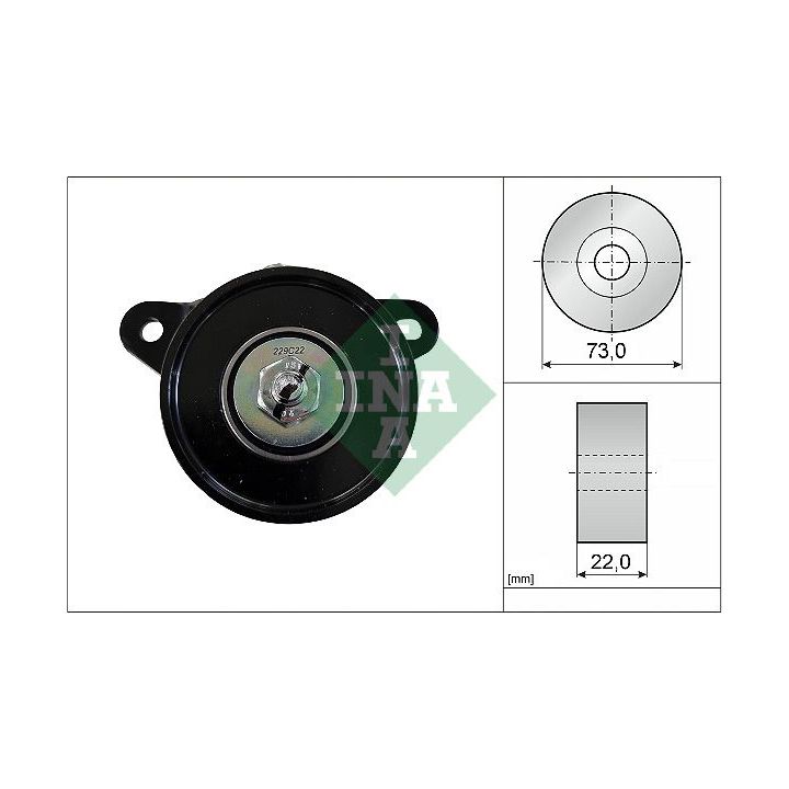 įtempiklio skriemulys, V formos rumbuotas diržas INA 531 0540 10