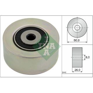 įtempiklio skriemulys, V formos rumbuotas diržas INA 531 0550 10