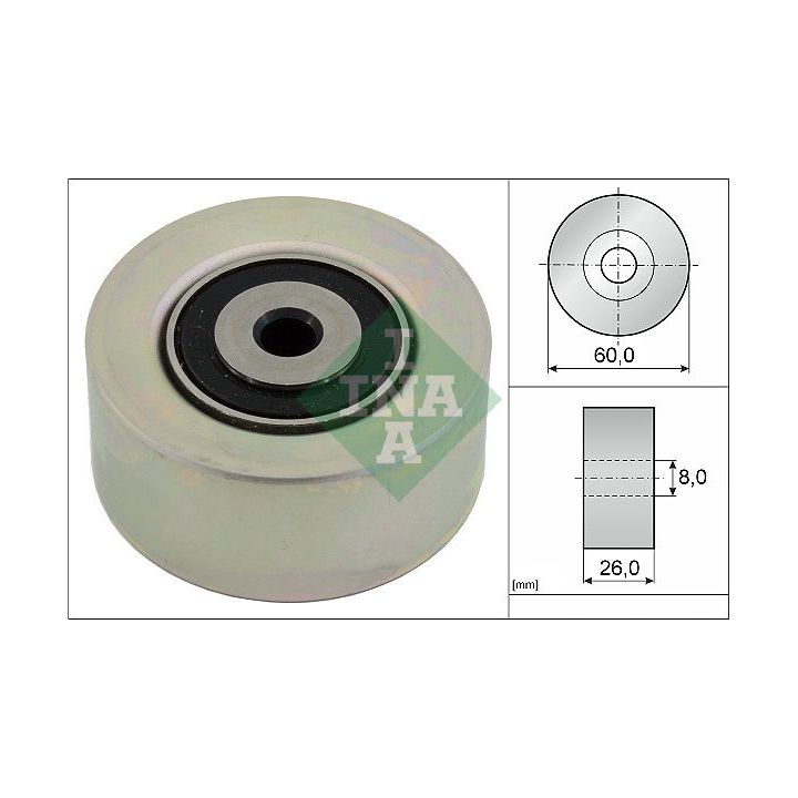 įtempiklio skriemulys, V formos rumbuotas diržas INA 531 0550 10