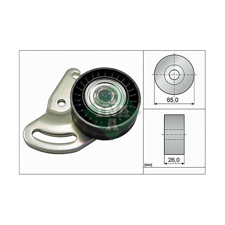 įtempiklio skriemulys, V formos rumbuotas diržas INA 531 0591 30