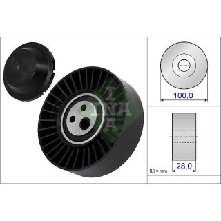 įtempiklio skriemulys, V formos rumbuotas diržas INA 531 0635 20