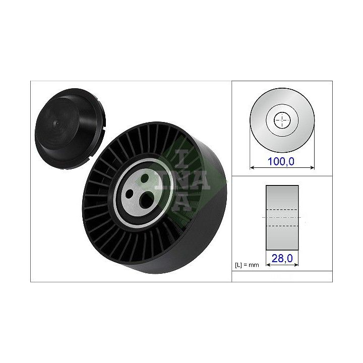 įtempiklio skriemulys, V formos rumbuotas diržas INA 531 0635 20