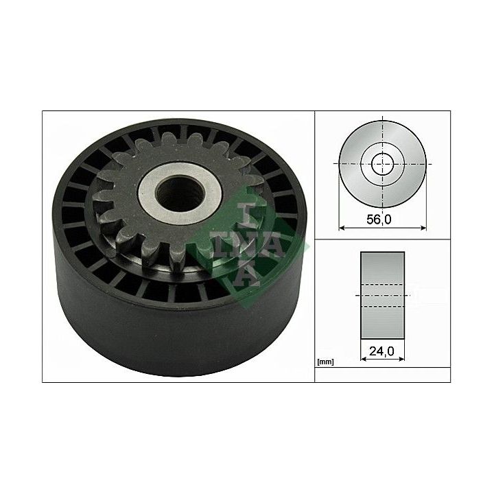 įtempiklio skriemulys, V formos rumbuotas diržas INA 531 0744 10