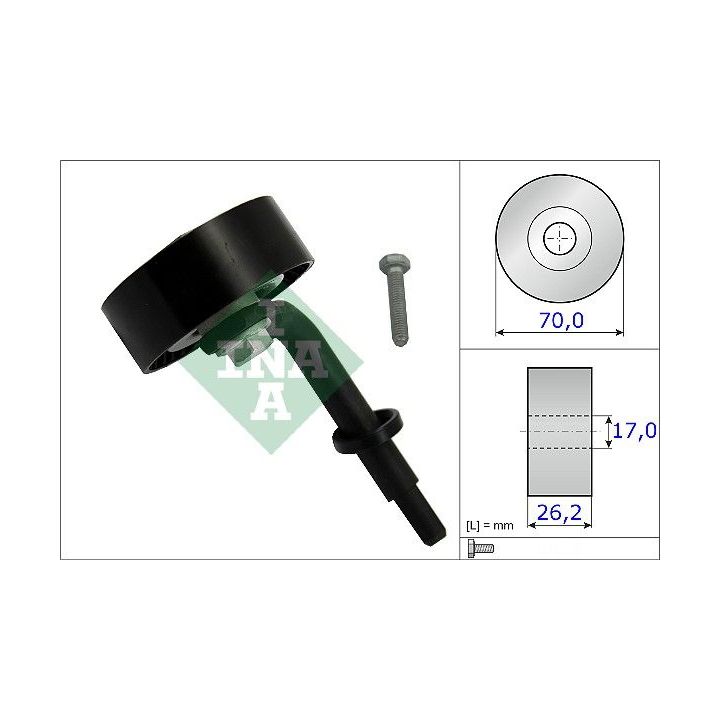 įtempiklio skriemulys, V formos rumbuotas diržas INA 531 0783 10