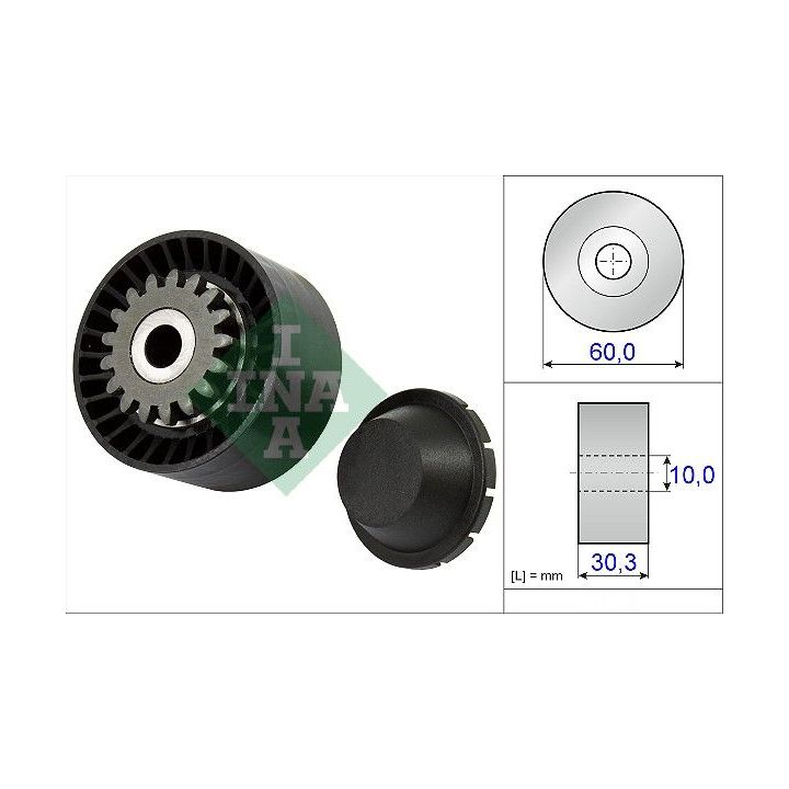 įtempiklio skriemulys, V formos rumbuotas diržas INA 531 0811 10
