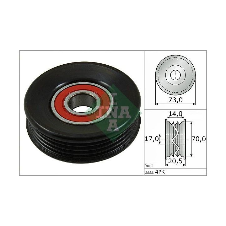 įtempiklio skriemulys, V formos rumbuotas diržas INA 531 0853 10