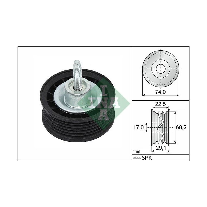 Kreipiantysis skriemulys, V formos rumbuotas diržas INA 532 0546 10