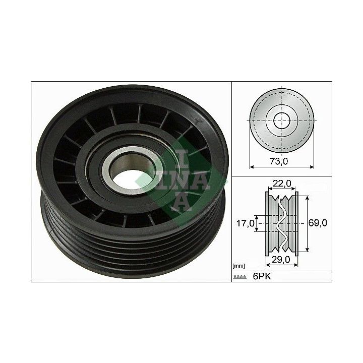 Kreipiantysis skriemulys, V formos rumbuotas diržas INA 532 0649 10