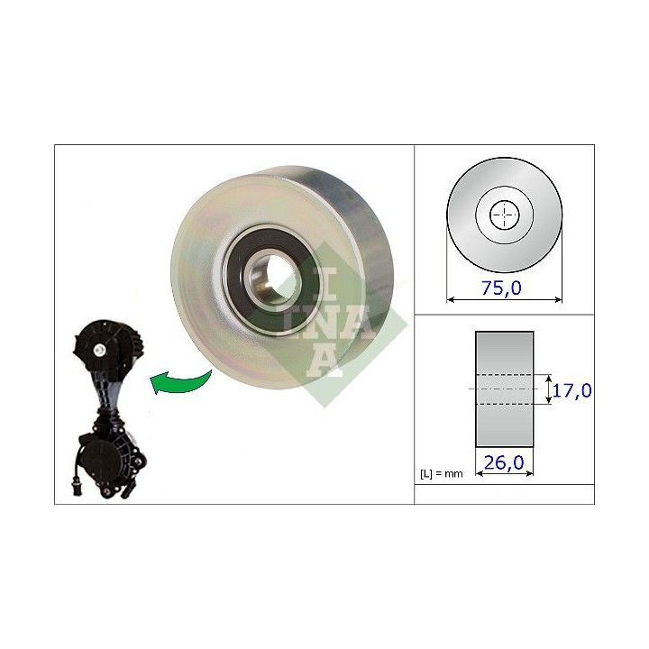 Kreipiantysis skriemulys, V formos rumbuotas diržas INA 532 0676 10
