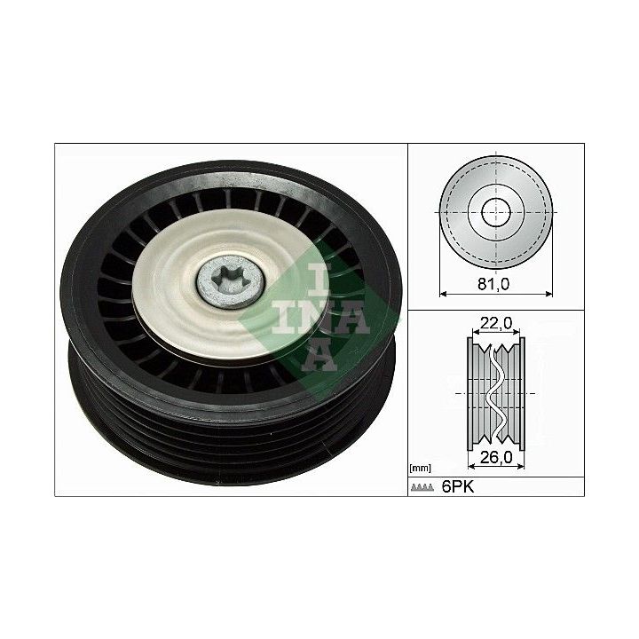 Kreipiantysis skriemulys, V formos rumbuotas diržas INA 532 0678 10