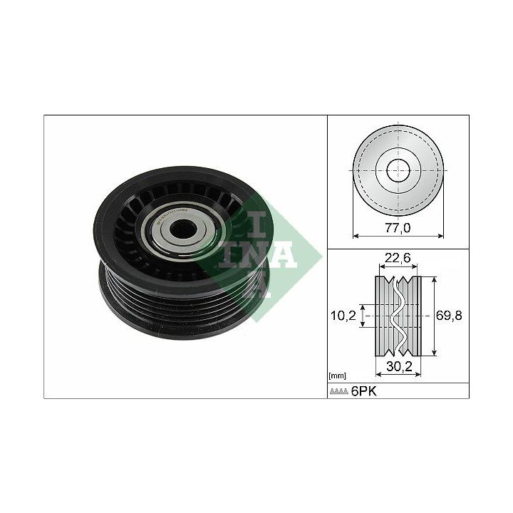 Kreipiantysis skriemulys, V formos rumbuotas diržas INA 532 1075 10