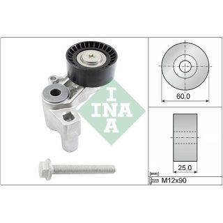 Diržo įtempiklis, V formos rumbuotas diržas INA 534 0100 20