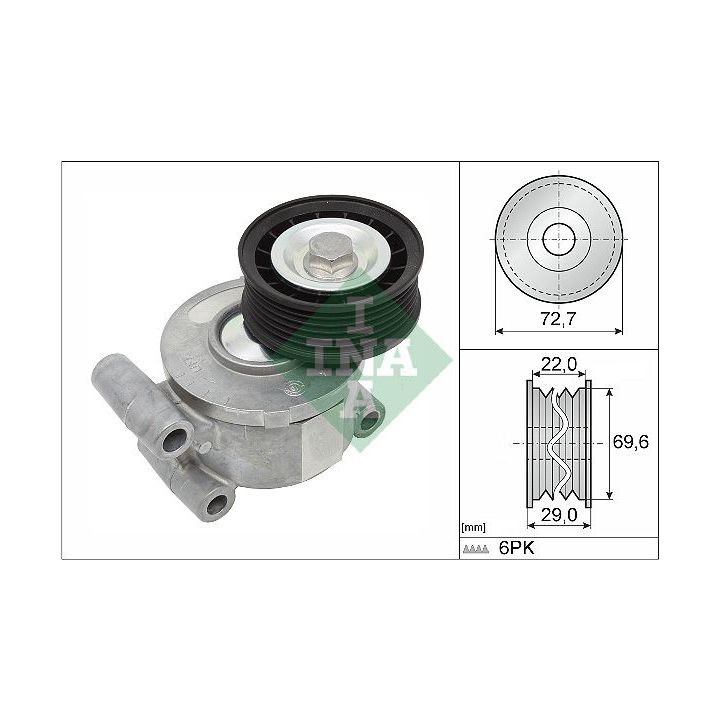 Diržo įtempiklis, V formos rumbuotas diržas INA 534 0249 10