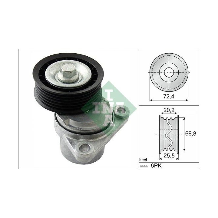 Diržo įtempiklis, V formos rumbuotas diržas INA 534 0326 10