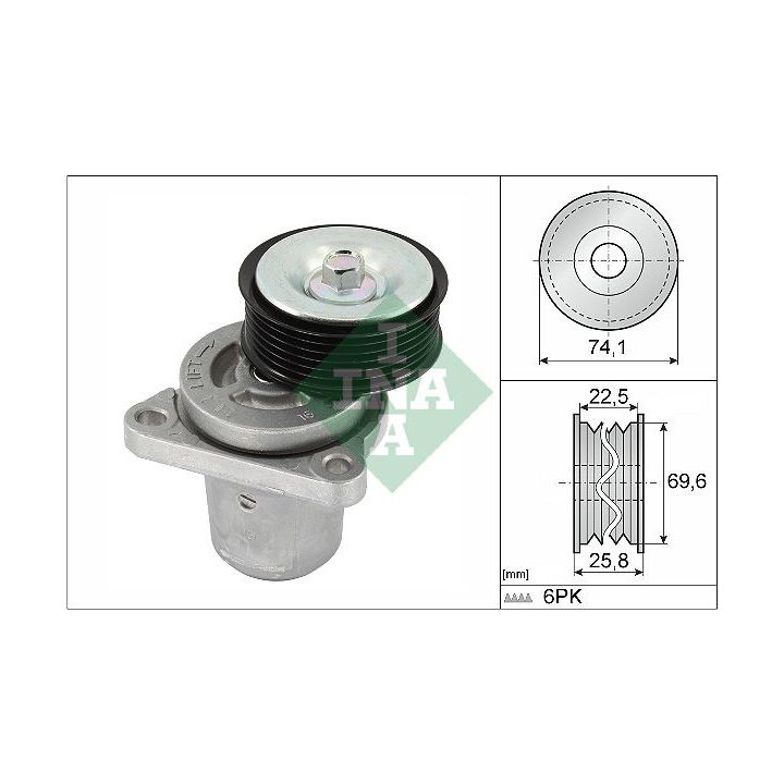 Diržo įtempiklis, V formos rumbuotas diržas INA 534 0406 10