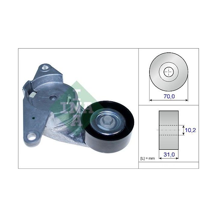 Diržo įtempiklis, V formos rumbuotas diržas INA 534 0441 10