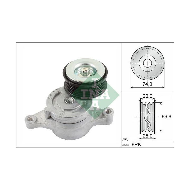 Diržo įtempiklis, V formos rumbuotas diržas INA 534 0457 10