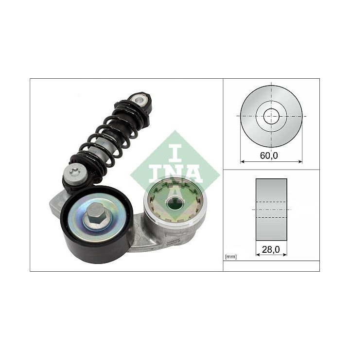 Diržo įtempiklis, V formos rumbuotas diržas INA 534 0737 10