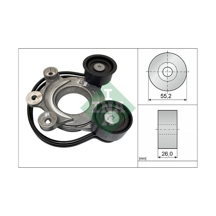 Diržo įtempiklis, V formos rumbuotas diržas INA 534 0827 10
