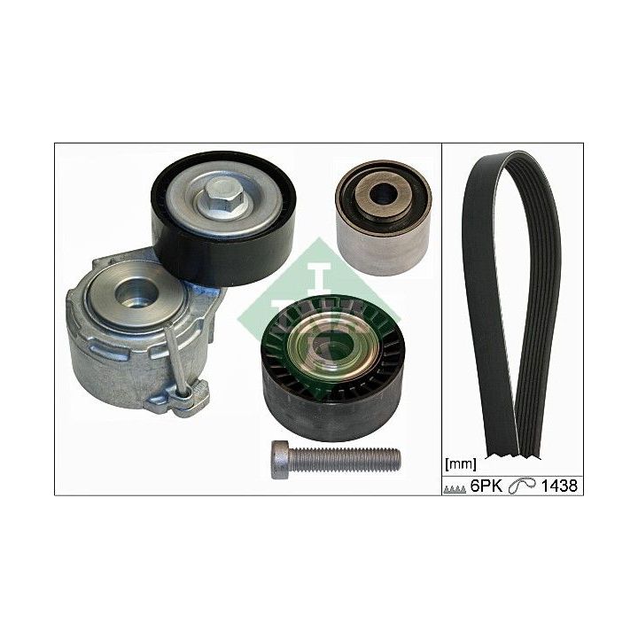 V formos rumbuotas diržas, komplektas INA 529 0107 10