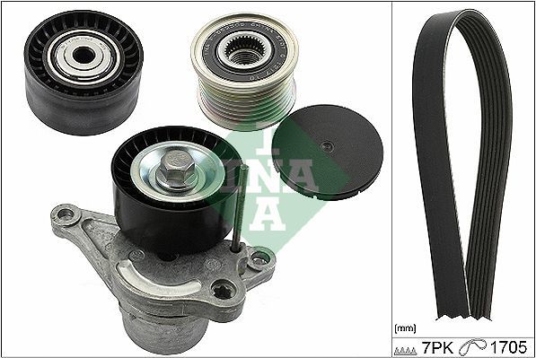 V formos rumbuotas diržas, komplektas INA 529 0120 10