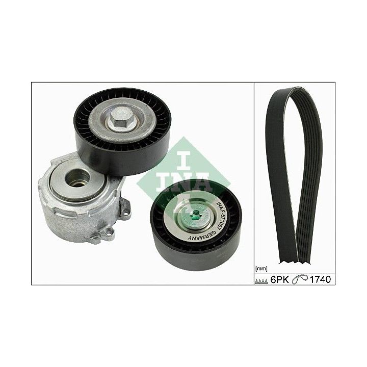 V formos rumbuotas diržas, komplektas INA 529 0158 10