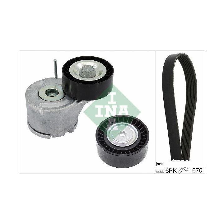 V formos rumbuotas diržas, komplektas INA 529 0380 10