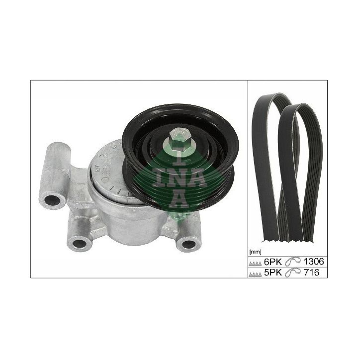 V formos rumbuotas diržas, komplektas INA 529 0381 10